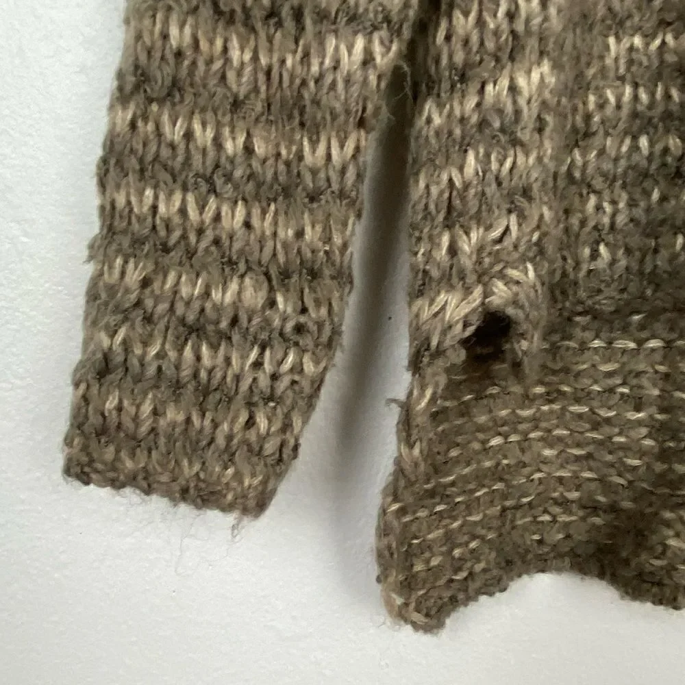 Free People Chunky Sweater Tan Brown Earthy Hi-lo Hem Women’s Size S Southwest - Picture 8 of 13